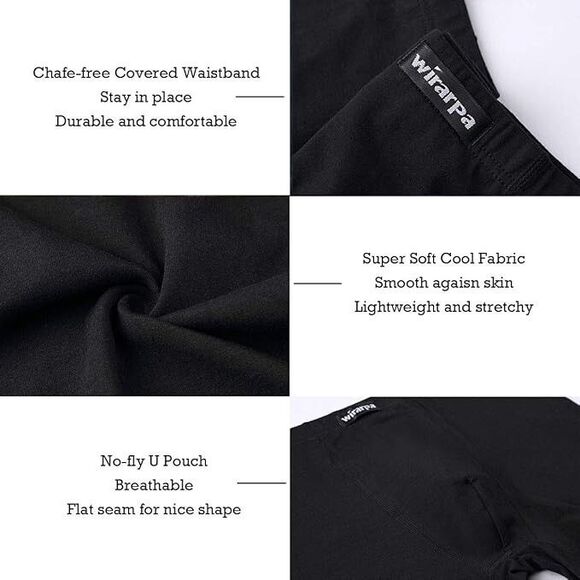 wirarpa Men's Sz XXL Trunks Underwear Breathable Modal Microfiber Black 4 pack - Picture 3 of 3